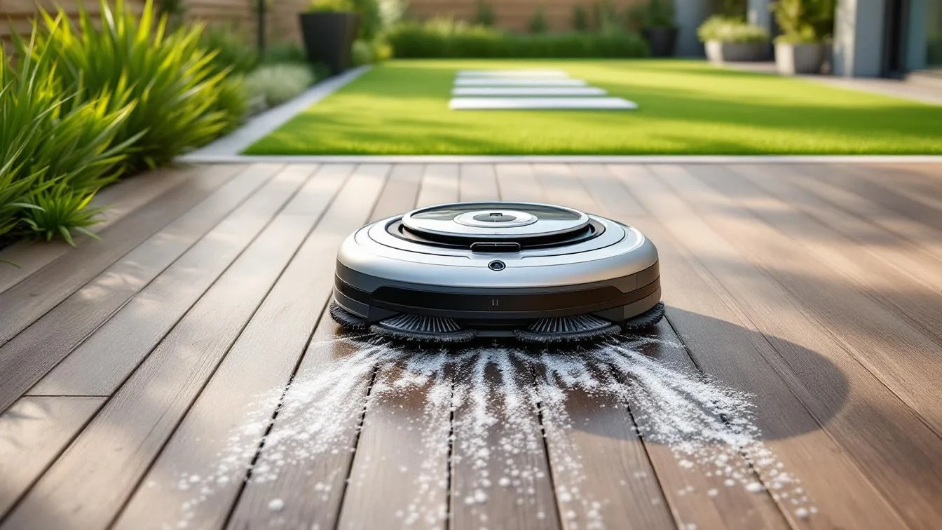 Weder Besen noch Schlauch, dieses Gerät reinigt die Terrasse perfekt